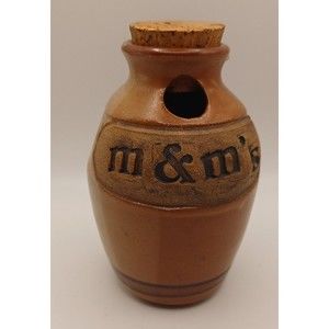 VINTAGE WESTLYN M&M'S CERAMIC CANDY JAR SIGNED.